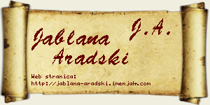 Jablana Aradski vizit kartica